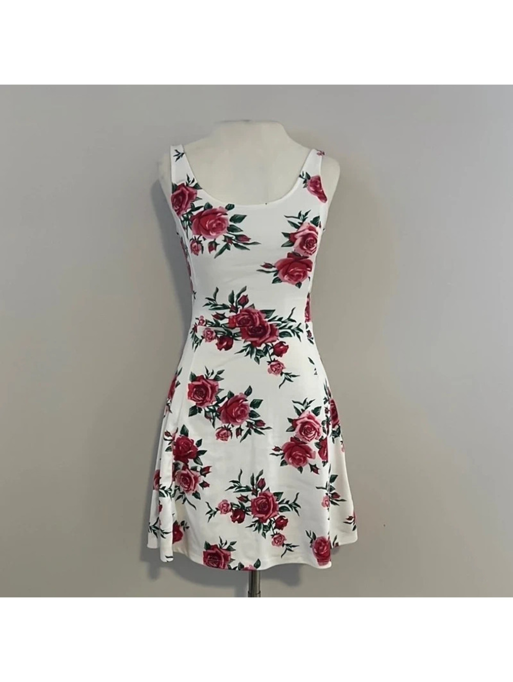 White Floral Fit and Flare Mini Sundress - [BA314]